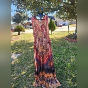 ONE WORLD Vibrant Patterned Maxi Dress